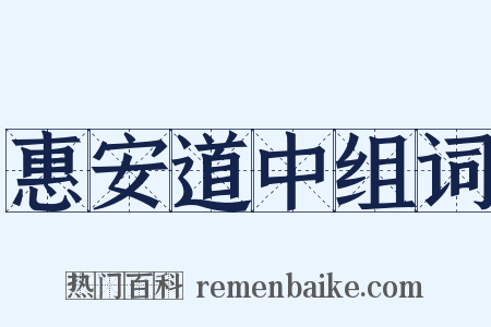 惠安道中组词是什么意思的图片